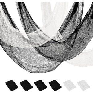 Halloween creepy cloth spooky gauze black white scary fabric haunted house decor